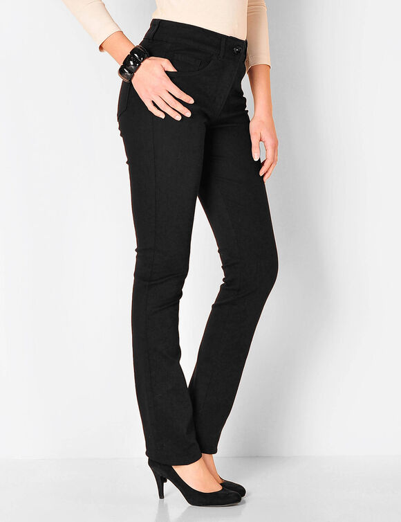 Pantalon droit gainant - grande stature entrej. 78 cm (noir) Pantalon droit gainant - grande stature entrej. 78 cm (noir)